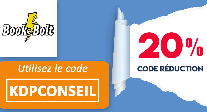 Book Bolt : code promo « KDPCONSEIL » pour 20% de réduction immédiate sur votre abonnement – Février 2021